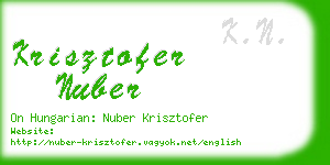 krisztofer nuber business card